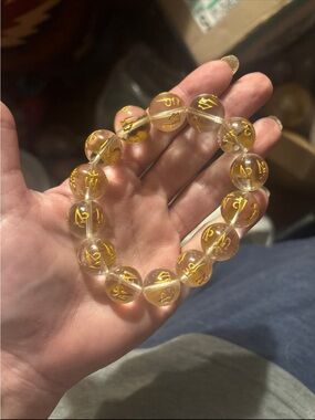 Crystal Quartz Buddha Mantra Bracelet